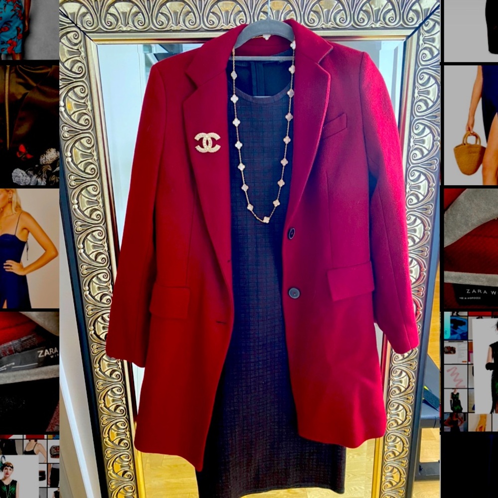 Zara burgundy coat